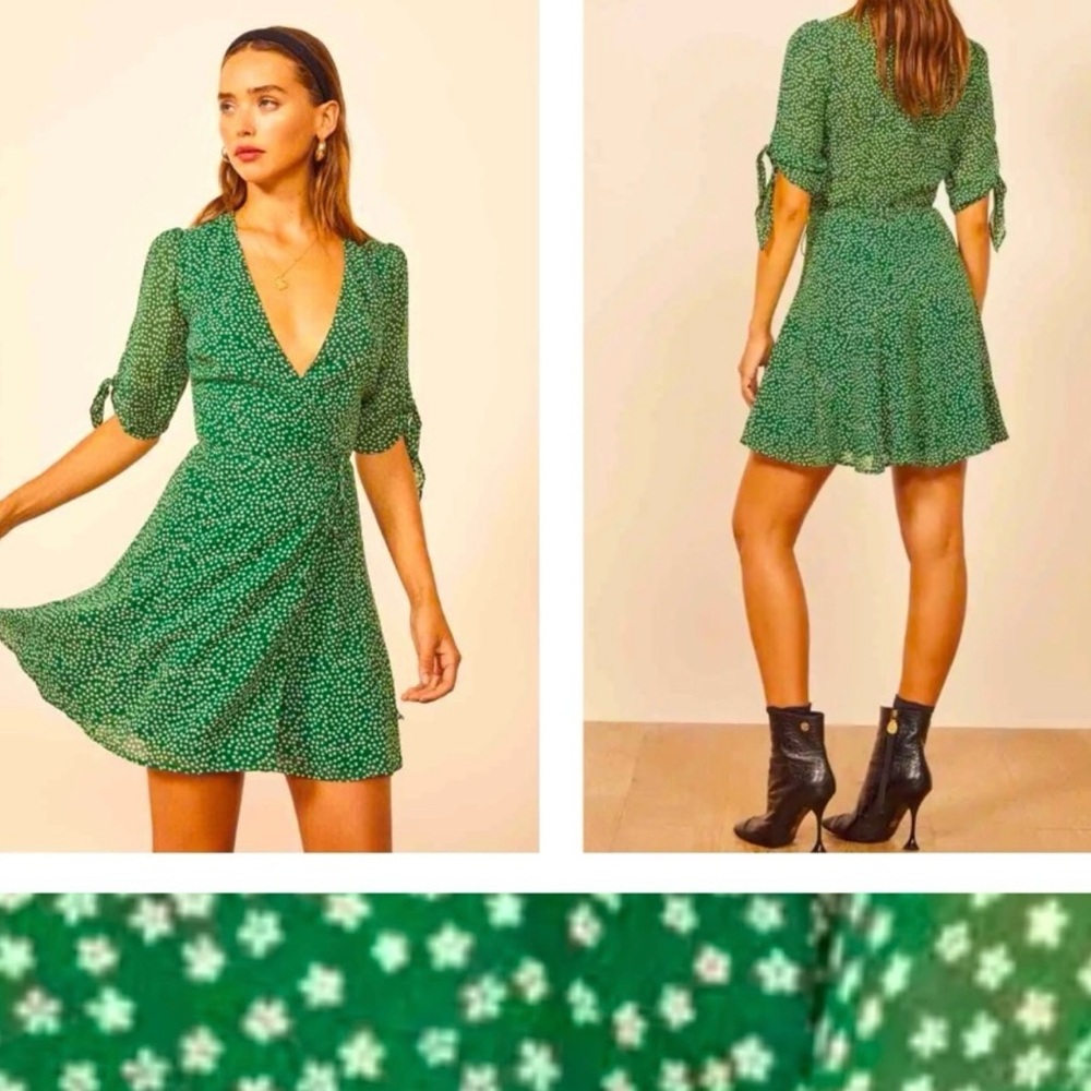 Reformation “SAMMY” Green Floral Mini Dress